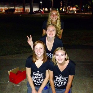 Big Little reveal! (Our shirts read I solemnly swear that I am up to Do Good) 